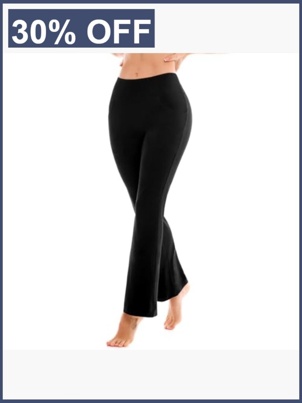 High Waisted Tummy Control Bootcut Yoga Pants with Pockets - Picture 2 of 7